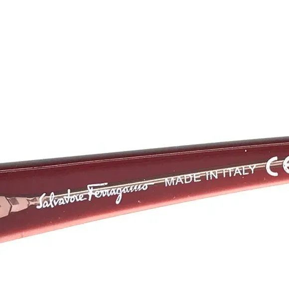 Salvatore Ferragamo Eyeglasses Frames 2613-B 462 Red Burgundy Cat Eye 52-15-135 - Picture 13 of 13